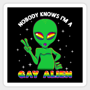Gay Alien Rainbow Pride Funny Gift Sticker